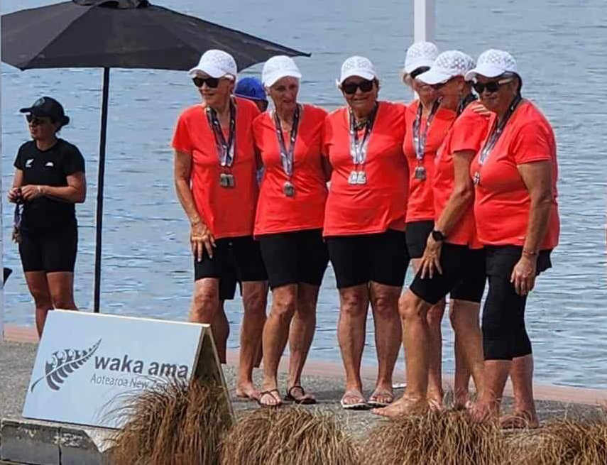 Masters 70 crew Ruby's with their 2 silver medals